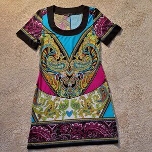 Tiana B Everyday Summer  Knee-Length Short-Sleeves Dress, Bright Colors. Size M